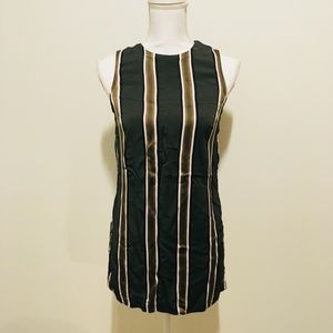 Theory Pinga Striped Slit-Hem Blouse Green 67